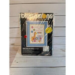 Dimensions Babies Touch The World No Count Cross Stitch 9" x 12" DIY Kit‎ 3919